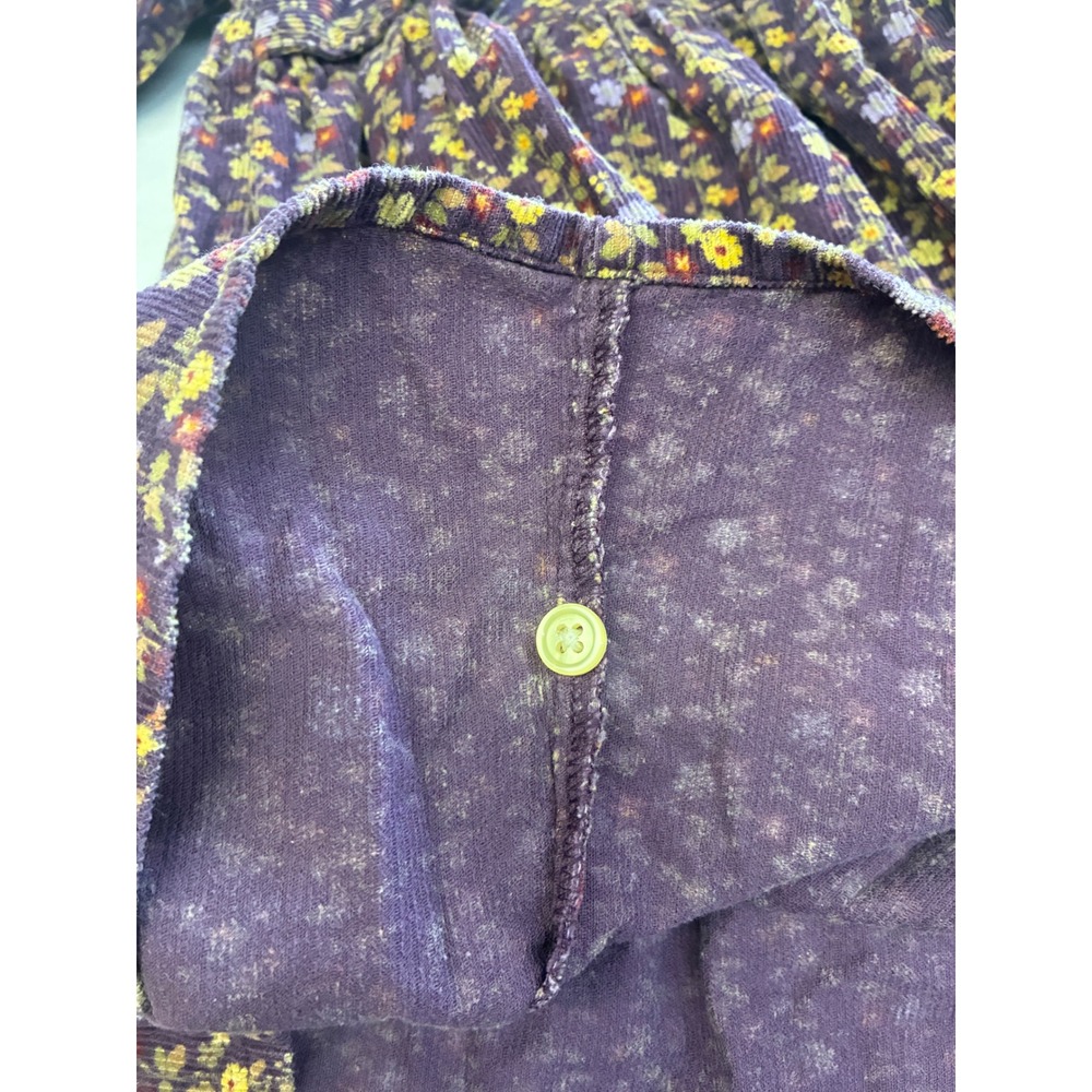 Gymboree Corduroy Floral Dress Girls 4 Purple Long‎ Sleeve Peter Pan Collar 2005 - Picture 9 of 11